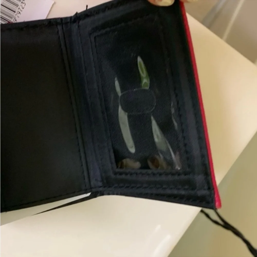 Mundi Pink Pebbled Leather Tri-Fold Wallet